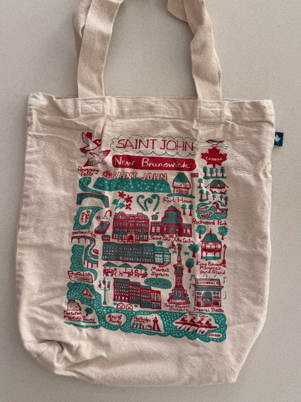 Julia Gash Saint John New Brunswick Illustrated Canvas Tote Bag | Reversing Fall